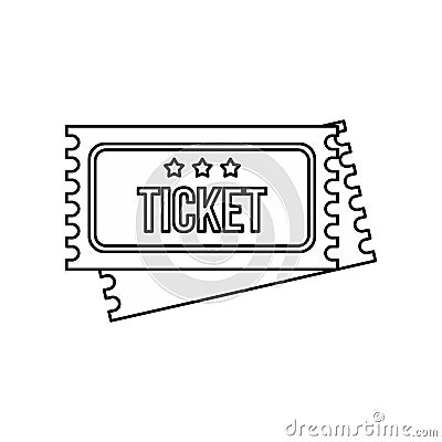 Vintage circus tickets icon, outline style Vector Illustration