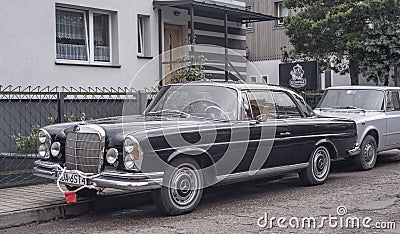 Classic black Mercedes Benz car parked Editorial Stock Photo
