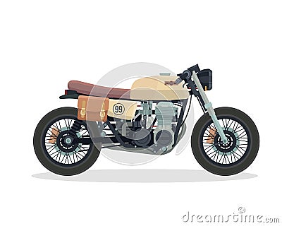 Vintage Classic Cafe Racer Motorcycle Illustration Vector Illustration