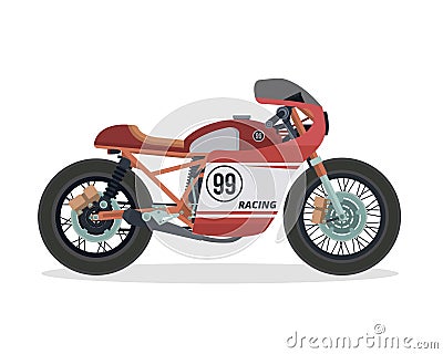 Vintage Classic Cafe Racer Motorcycle Illustration Vector Illustration