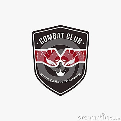 Vintage Classic Combat Club Logo badge emblem design, Fighting club, Boxing vector Vector Illustration
