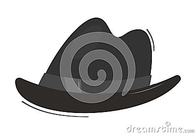 Vector illustration of emoticon of private detective hat and magnifying glass. Stylish headwear for a gentleman or a Vector Illustration