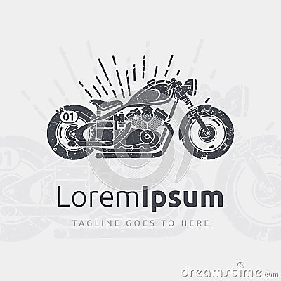 Vintage classic motorcycle vector logo. Vector Illustration