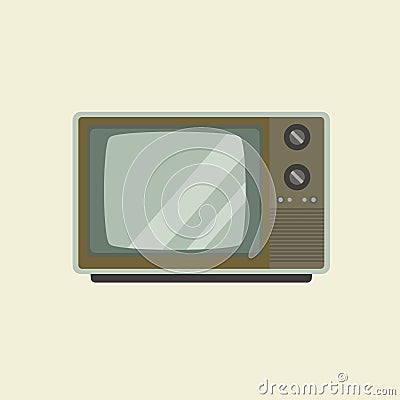 vintage classic television flat design vector illustration. retro tv design. oldies electronic Vector Illustration