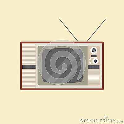 vintage classic television flat design vector illustration. retro tv design. oldies electronic Vector Illustration