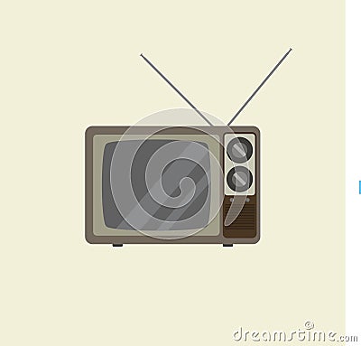 vintage classic television flat design vector illustration. retro tv design. oldies electronic Vector Illustration