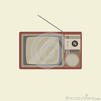 vintage classic television flat design vector illustration. retro tv design. oldies electronic Vector Illustration