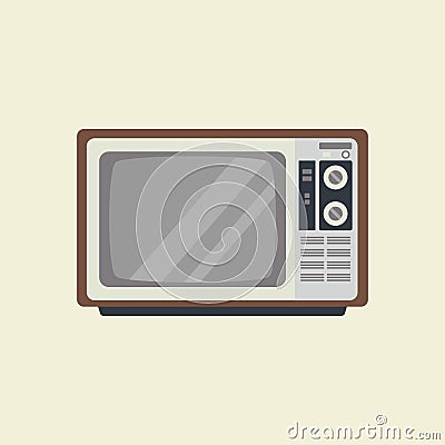 vintage classic television flat design vector illustration. retro tv design. oldies electronic Vector Illustration
