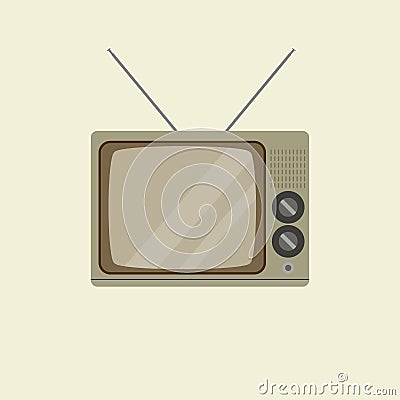 vintage classic television flat design vector illustration. retro tv design. oldies electronic Vector Illustration