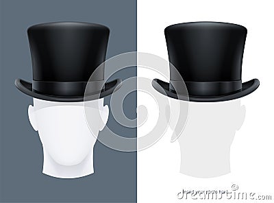 Vintage classic top hat. Vector illustration. Vector Illustration