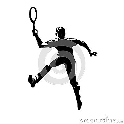 Vintage Clipart 13 Tennis Player Stock Photo