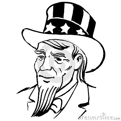 Vintage Clipart 246 Uncle Sam Portrait Stock Photo