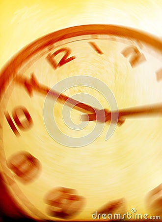 Vintage clock blurred - conceptual image of time running or passing away Stock Photo