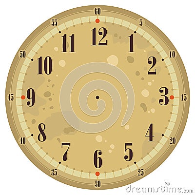 Vintage Clock Face Vector Illustration