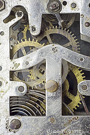 Vintage clock mechanism Stock Photo