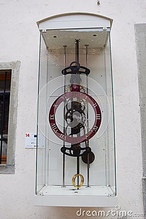 Vintage clock with pendulum Editorial Stock Photo