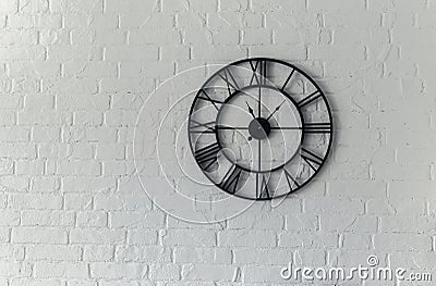 Vintage clock with Roman numeral Stock Photo