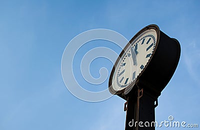 Vintage Clock and Sky Editorial Stock Photo