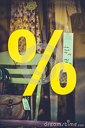 Vintage Clothes Store Sale Sign Stock Photo