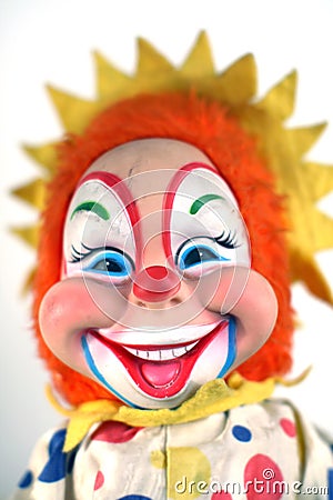 Vintage clown doll Stock Photo