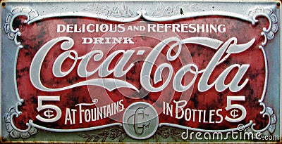 Vintage coca cola advert Editorial Stock Photo