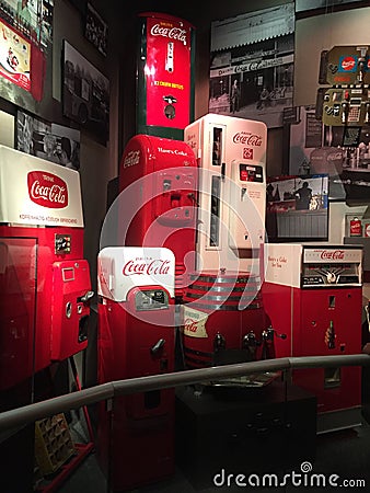 Vintage Coca-Cola machines. Editorial Stock Photo