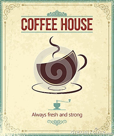 Vintage coffee background Vector Illustration