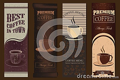 Vintage Coffee banners Vector Illustration