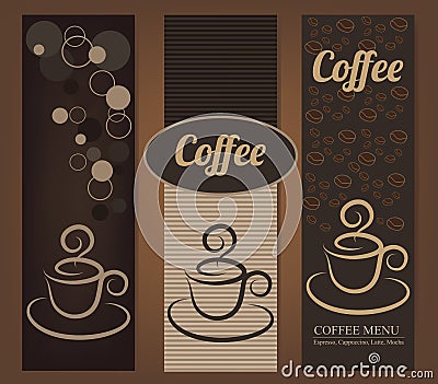 Vintage Coffee banners Vector Illustration