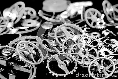 Vintage cogs gears wheels collection set Stock Photo