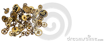 Vintage cogs gears wheels collection set Stock Photo