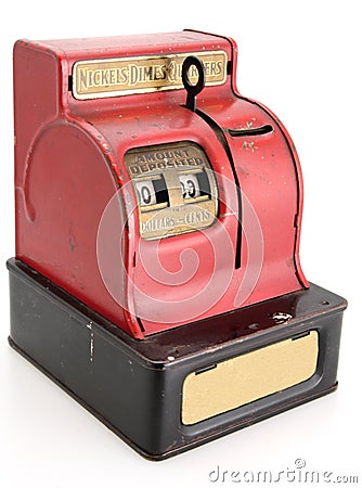 Vintage Coin Bank Stock Photo