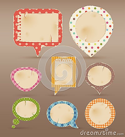 Vintage colorful bubbles for speech Vector Illustration