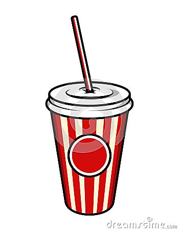 Vintage colorful cinema soda cup template Vector Illustration