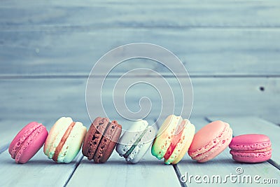 Vintage Colorful macaroons Stock Photo