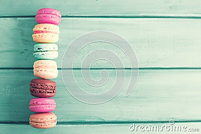 Vintage Colorful macaroons Stock Photo