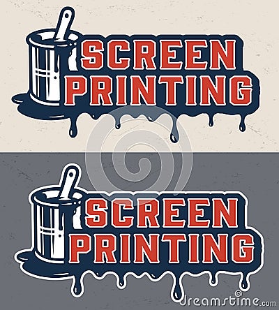 Vintage colorful serigraphy concept Vector Illustration