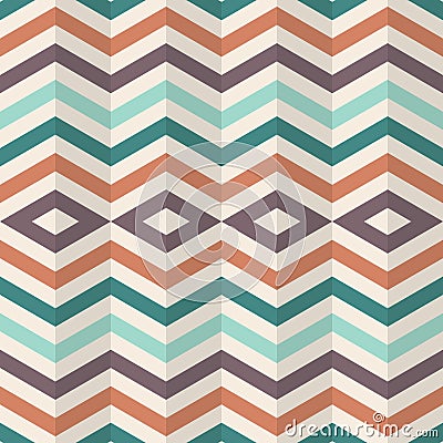 Vintage, colourful, simple geometric pattern, texture, vector illustration Vector Illustration