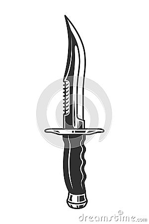 Vintage combat knife template Vector Illustration