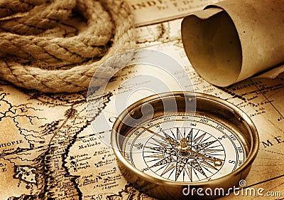 Vintage compass Stock Photo