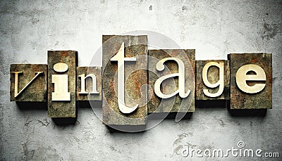 Vintage concept with retro letterpress Stock Photo