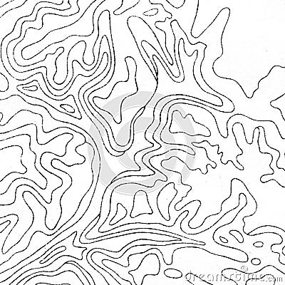 Vintage contour mapping. Natural printing illustrations of maps. Cartoon Illustration