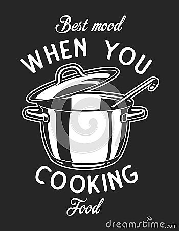 Vintage cookware monochrome logo Vector Illustration