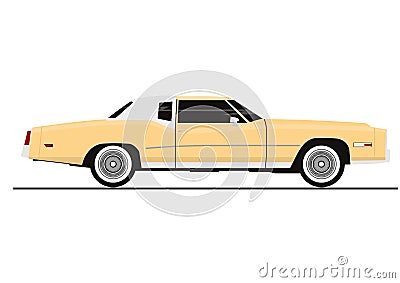 Vintage coupe car. Vector Illustration