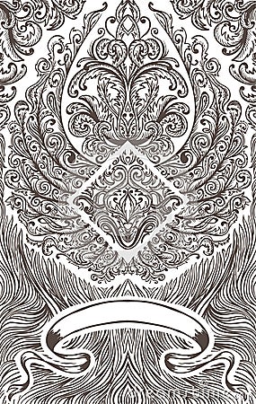 Vintage cover ornament pattern playing cards Vector Illustration
