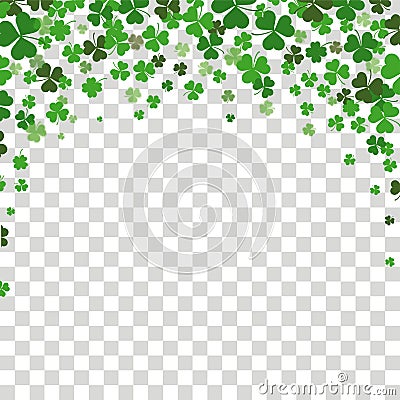 St. Patricks Day Shamrocks Transparent Vector Illustration