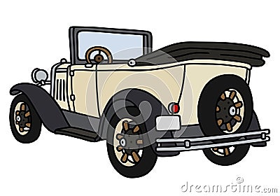 Vintage cream cabriolet Vector Illustration