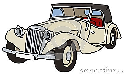 Vintage cream cabriolet Vector Illustration