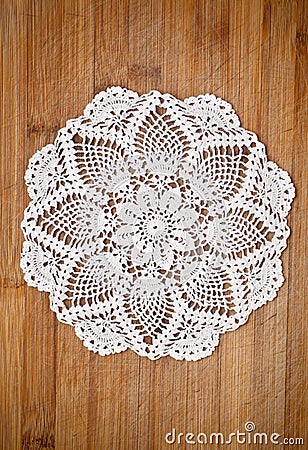 Vintage crochet doily Stock Photo