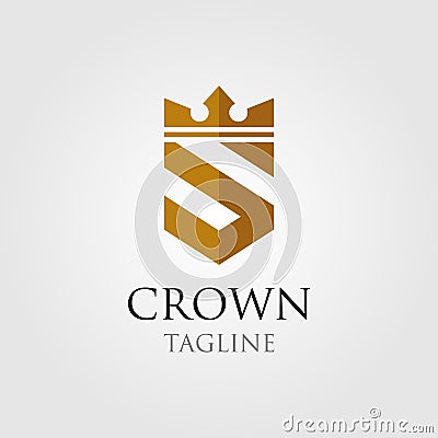 Vintage crown logo and letter S symbol Vector Illustration